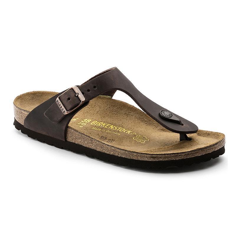 Birkenstock Oiled Læder Gizeh Dame Kaffe | DK 434XYU